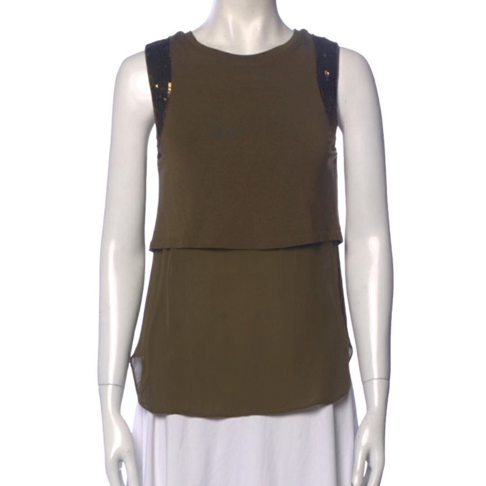 Haute Hippie Crew Neck Sleeveless Top